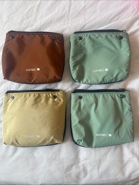 CARAA Compact Zip Pouches - Brown, Sage, Olive, Mint